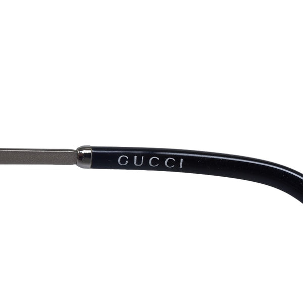 グッチ アジアンフィット ウェリントン型 サングラス GG0075SK 001 ブラック シルバー メタル プラスチック レディース GUCCI 【中古】