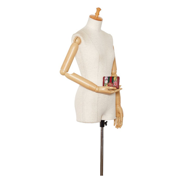 グッチ オフィディアGG フローラ 二つ折り財布 ベージュ レッド PVC レザー レディース GUCCI 【中古】