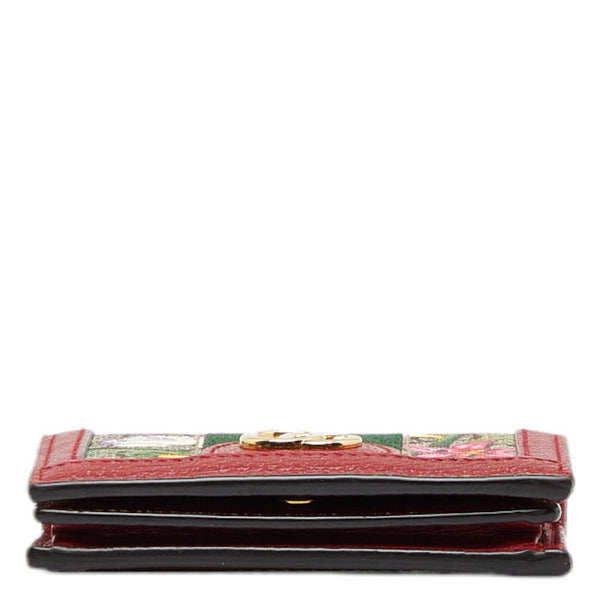 グッチ オフィディアGG フローラ 二つ折り財布 ベージュ レッド PVC レザー レディース GUCCI 【中古】