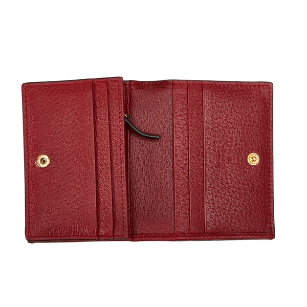 グッチ オフィディアGG フローラ 二つ折り財布 ベージュ レッド PVC レザー レディース GUCCI 【中古】