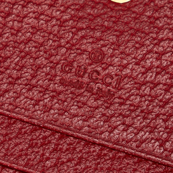 グッチ オフィディアGG フローラ 二つ折り財布 ベージュ レッド PVC レザー レディース GUCCI 【中古】