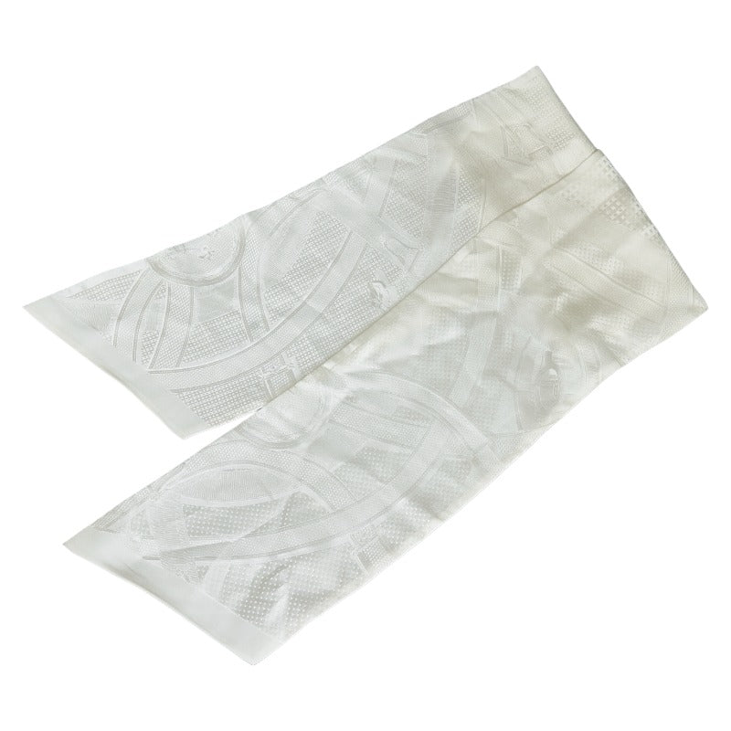 エルメス マキシ ツイリー スカーフ ホワイト シルク レディース HERMES 【中古】