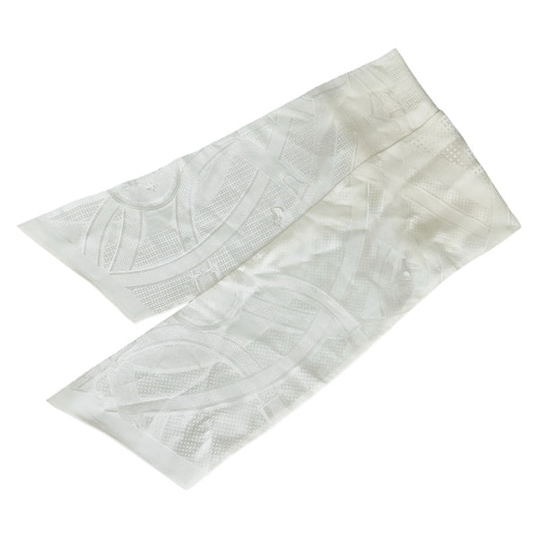 エルメス マキシ ツイリー スカーフ ホワイト シルク レディース HERMES 【中古】