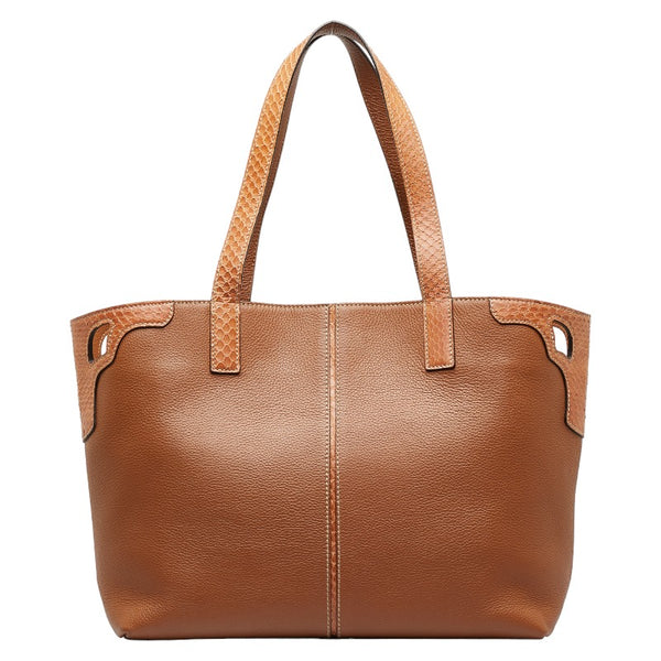 カルティエ マルチェロ ドゥMM ハンドバッグ トートバッグ ブラウン レザー レディース CARTIER 【中古】