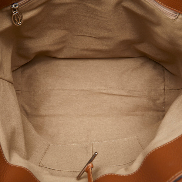 カルティエ マルチェロ ドゥMM ハンドバッグ トートバッグ ブラウン レザー レディース CARTIER 【中古】