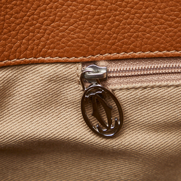 カルティエ マルチェロ ドゥMM ハンドバッグ トートバッグ ブラウン レザー レディース CARTIER 【中古】