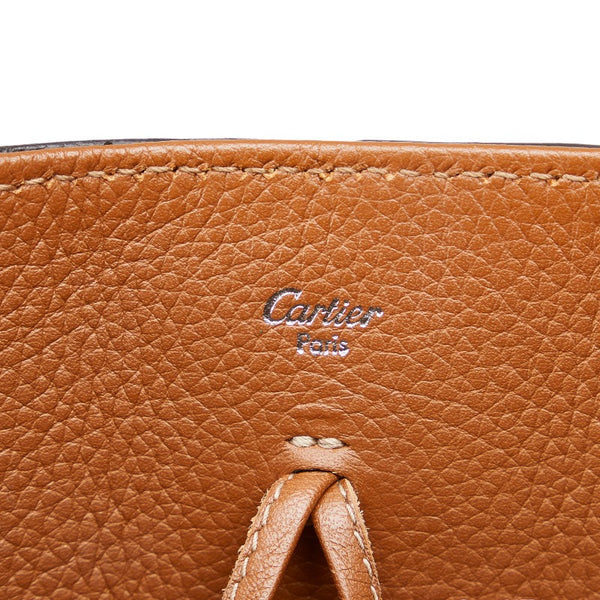 カルティエ マルチェロ ドゥMM ハンドバッグ トートバッグ ブラウン レザー レディース CARTIER 【中古】