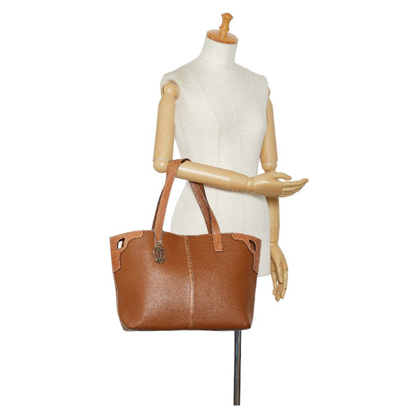 カルティエ マルチェロ ドゥMM ハンドバッグ トートバッグ ブラウン レザー レディース CARTIER 【中古】