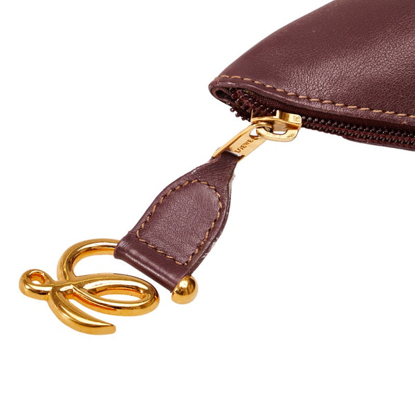 ロエベ アナグラム アントン ゴールド金具 斜め掛け ショルダーバッグ ボルドー ワインレッド レザー レディース LOEWE 【中古】