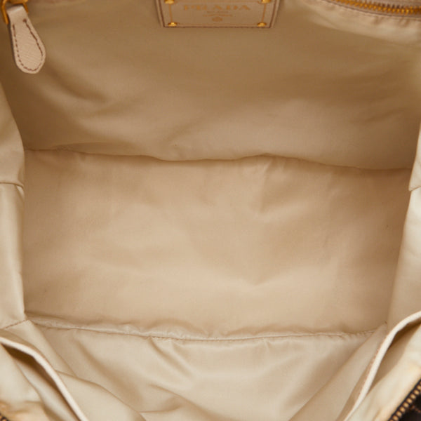 プラダ ゴールド金具 ハンドバッグ ショルダーバッグ 2WAY カーキ グレー ナイロン レザー レディース PRADA 【中古】
