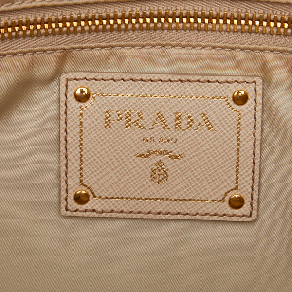 プラダ ゴールド金具 ハンドバッグ ショルダーバッグ 2WAY カーキ グレー ナイロン レザー レディース PRADA 【中古】