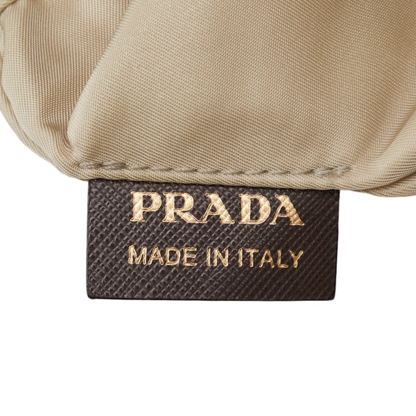 プラダ ゴールド金具 ハンドバッグ ショルダーバッグ 2WAY カーキ グレー ナイロン レザー レディース PRADA 【中古】