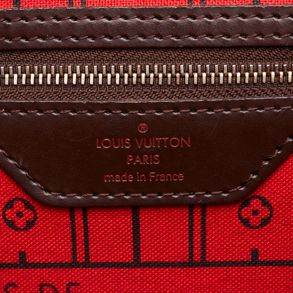 ルイ ヴィトン ダミエ ネヴァーフルMM トートバッグ ショルダーバッグ N51105 ブラウン PVC レザー レディース LOUIS VUITTON 【中古】