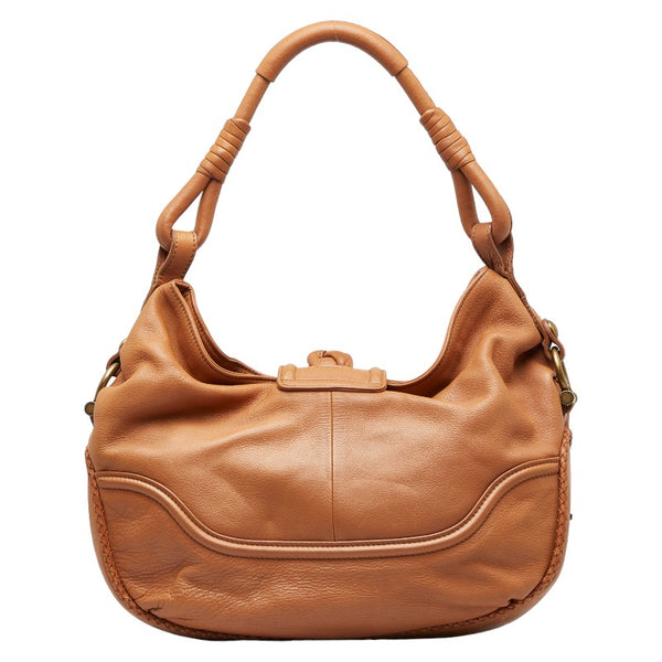 バーバリー ブルーレーベル タッセル ハンドバッグ ブラウン レザー レディース BURBERRY 【中古】