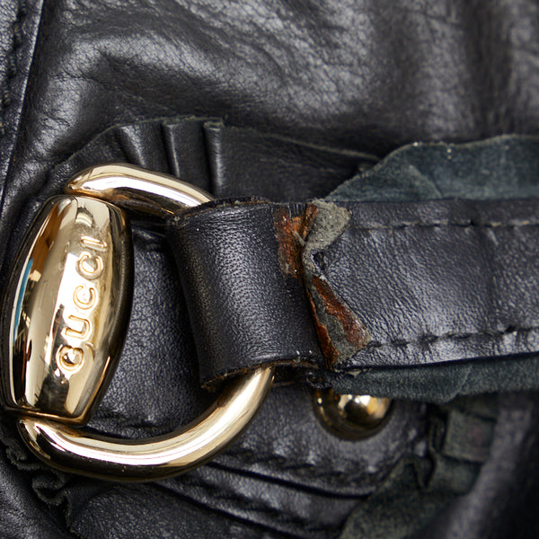 グッチ トートバッグ 189842 ブラック レザー レディース GUCCI 【中古】