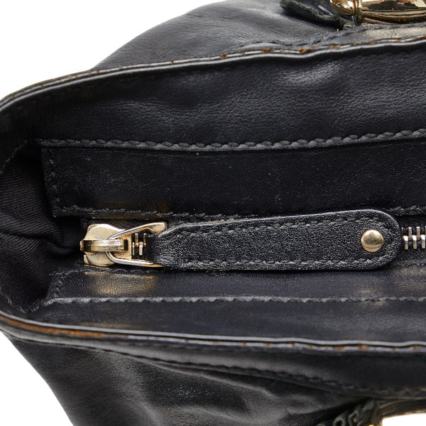 グッチ トートバッグ 189842 ブラック レザー レディース GUCCI 【中古】