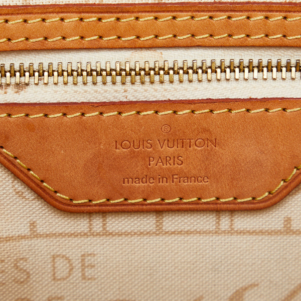 ルイ ヴィトン ダミエ アズール ネヴァーフルPM トートバッグ ショルダーバッグ N51110 ホワイト PVC レザー レディース LOUIS VUITTON 【中古】