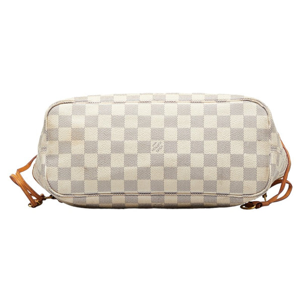 ルイ ヴィトン ダミエ アズール ネヴァーフルPM トートバッグ ショルダーバッグ N51110 ホワイト PVC レザー レディース LOUIS VUITTON 【中古】