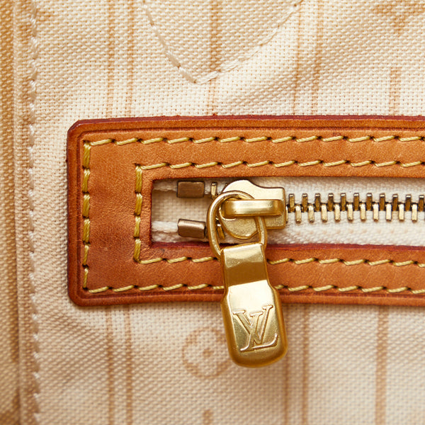 ルイ ヴィトン ダミエ アズール ネヴァーフルPM トートバッグ ショルダーバッグ N51110 ホワイト PVC レザー レディース LOUIS VUITTON 【中古】