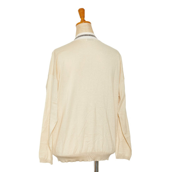 ブルネロクチネリ ビジュー カーディガン ベージュ ホワイト コットン レディース Brunello Cucinelli 【中古】