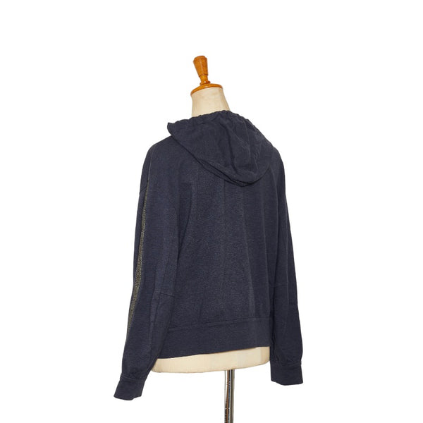 ブルネロクチネリ ビジュー サイドライン パーカー ブルー コットン レディース Brunello Cucinelli 【中古】