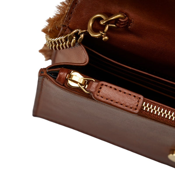 サンローラン ケイト チェーン ウォレット ミニショルダーバッグ GUE452159 ブラウン ハラコ レザー レディース SAINT LAURENT 【中古】