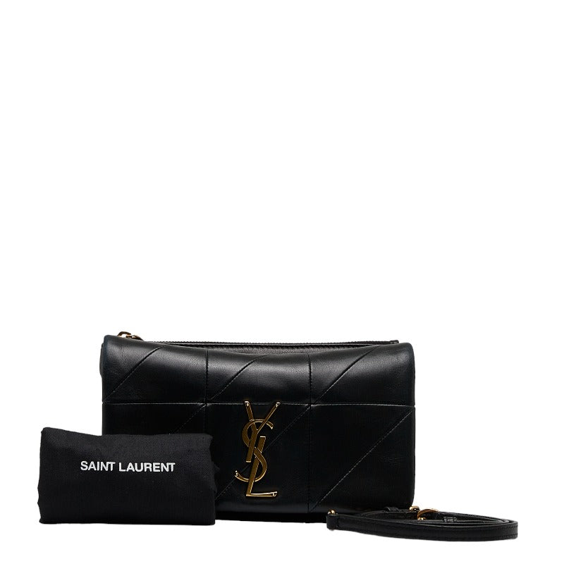 サンローラン 斜め掛け チェーン ミニ ショルダーバッグ 517614 ブラック ゴールド レザー レディース SAINT LAURENT 【中古】