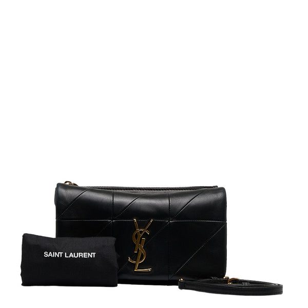 サンローラン 斜め掛け チェーン ミニ ショルダーバッグ 517614 ブラック ゴールド レザー レディース SAINT LAURENT 【中古】