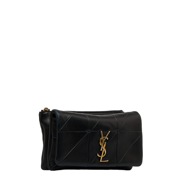 サンローラン 斜め掛け チェーン ミニ ショルダーバッグ 517614 ブラック ゴールド レザー レディース SAINT LAURENT 【中古】