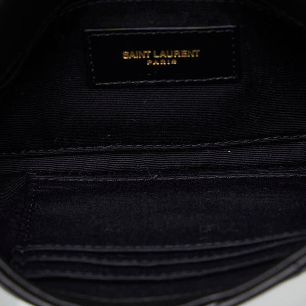 サンローラン 斜め掛け チェーン ミニ ショルダーバッグ 517614 ブラック ゴールド レザー レディース SAINT LAURENT 【中古】