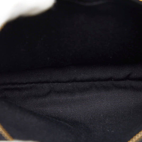 サンローラン 斜め掛け チェーン ミニ ショルダーバッグ 517614 ブラック ゴールド レザー レディース SAINT LAURENT 【中古】