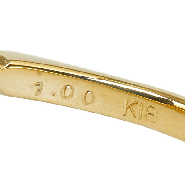K18YG イエローゴールド ダイヤ1.00ct リング 指輪 レディース 8号 【中古】
