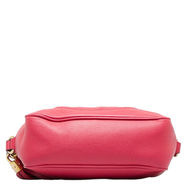 グッチ インターロッキングG ソーホー タッセル スモールディスコ 斜め掛け ショルダーバッグ  308364 ピンク レザー レディース GUCCI 【中古】