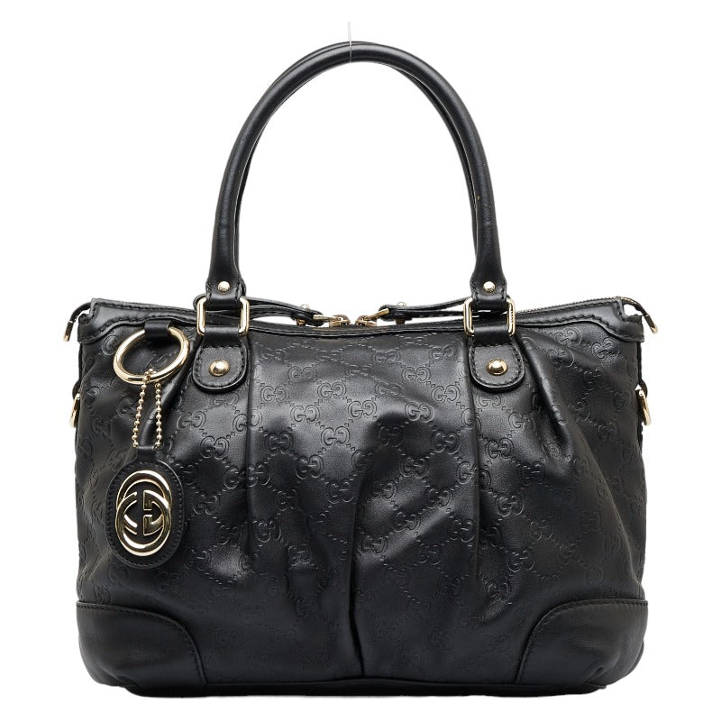 グッチ グッチシマ スーキー ハンドバッグ ショルダーバッグ 247902 ブラック レザー レディース GUCCI 【中古】