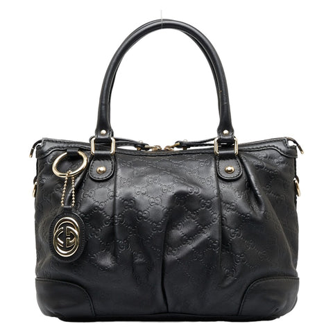 グッチ グッチシマ スーキー ハンドバッグ ショルダーバッグ 247902 ブラック レザー レディース GUCCI 【中古】
