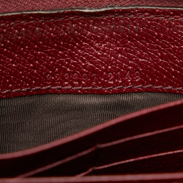 グッチ GG キャンバス 長財布 ラウンドファスナー 323397 ベージュ ワインレッド キャンバス レザー レディース GUCCI 【中古】