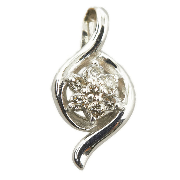 K18WG ホワイトゴールド ダイヤ0.11ct ペンダントトップ レディース 【中古】