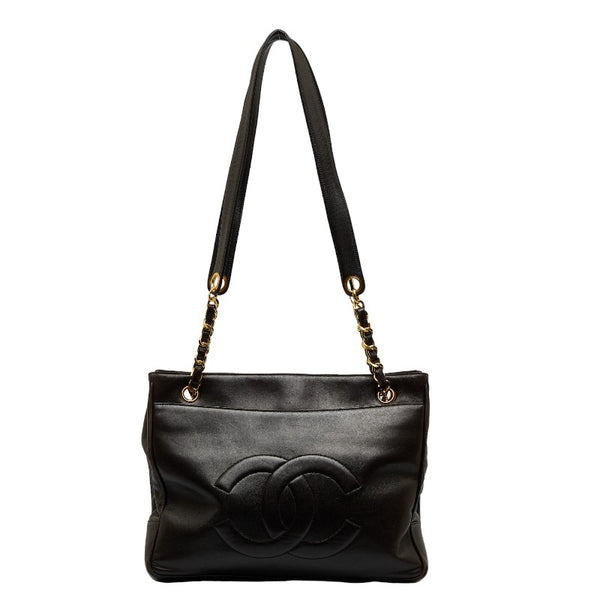 シャネル ココマーク ゴールド金具 チェーン ショルダーバッグ トートバッグ ブラック ラムスキン レディース CHANEL 【中古】