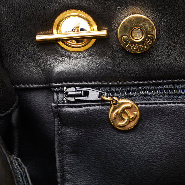 シャネル ココマーク ゴールド金具 チェーン ショルダーバッグ トートバッグ ブラック ラムスキン レディース CHANEL 【中古】