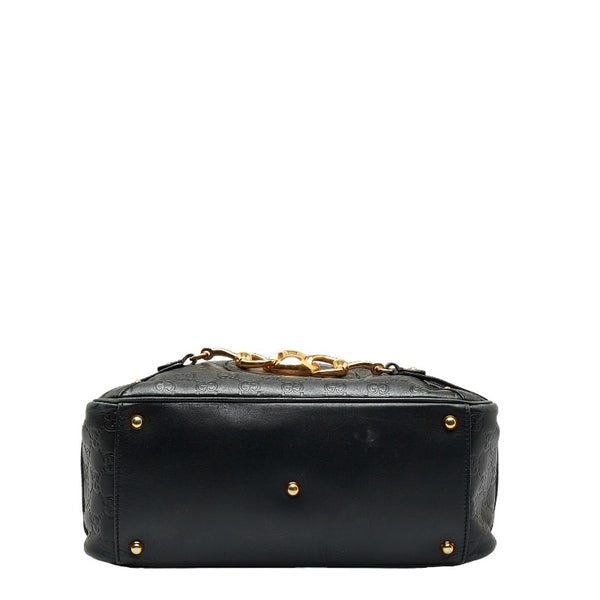 グッチ グッチシマ ホースビット バンブー ゴールド金具 ハンドバッグ ミニボストンバッグ 159399 ブラック レザー レディース GUCCI 【中古】