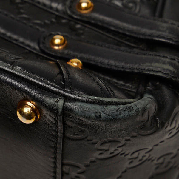 グッチ グッチシマ ホースビット バンブー ゴールド金具 ハンドバッグ ミニボストンバッグ 159399 ブラック レザー レディース GUCCI 【中古】