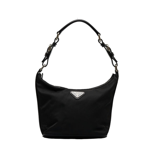 プラダ ミニ ワンショルダーバッグ ブラック ナイロン レディース PRADA 【中古】