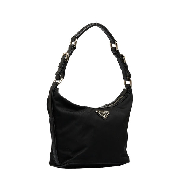 プラダ ミニ ワンショルダーバッグ ブラック ナイロン レディース PRADA 【中古】