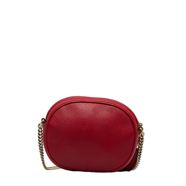 グッチ インターロッキングG ソーホー タッセル  チェーン ショルダーバッグ 353965 レッド レザー レディース GUCCI 【中古】