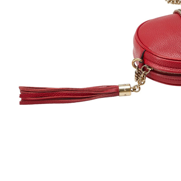 グッチ インターロッキングG ソーホー タッセル  チェーン ショルダーバッグ 353965 レッド レザー レディース GUCCI 【中古】