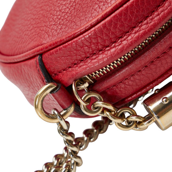 グッチ インターロッキングG ソーホー タッセル  チェーン ショルダーバッグ 353965 レッド レザー レディース GUCCI 【中古】