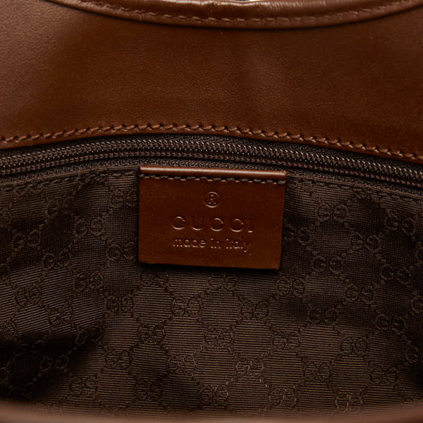 グッチ ジャッキー ハンドバッグ ワンショルダーバッグ 002 1067 ベージュ ブラウン キャンバス レザー レディース GUCCI 【中古】