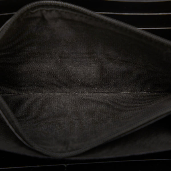 グッチ グッチシマ ラウンドファスナー 長財布 307987 ブラック レザー レディース GUCCI 【中古】