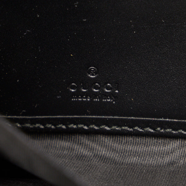 グッチ グッチシマ ラウンドファスナー 長財布 307987 ブラック レザー レディース GUCCI 【中古】