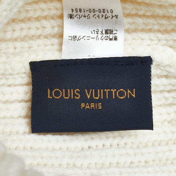 ルイ ヴィトン ビーニー LV ニットキャップ M76707 ブロン ホワイト ウール PVC レザー レディース LOUIS VUITTON 【中古】
